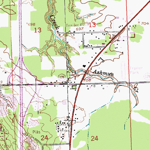 Topographic Map of United States Forest Service Hiawatha National Forest, MI