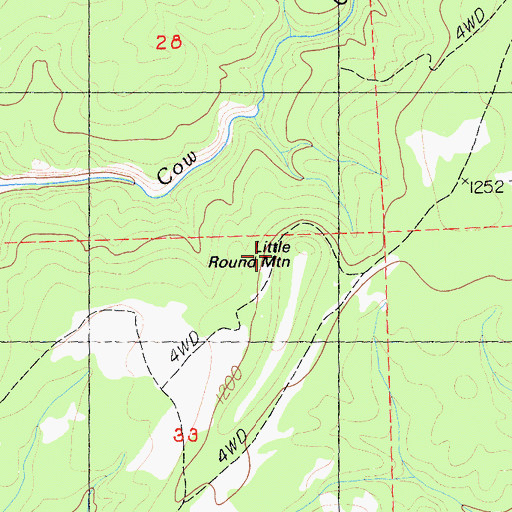 Topographic Map of Little Round Mountain, CA