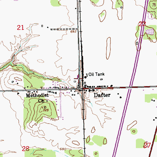 Topographic Map of Dafter Township Fire Department, MI