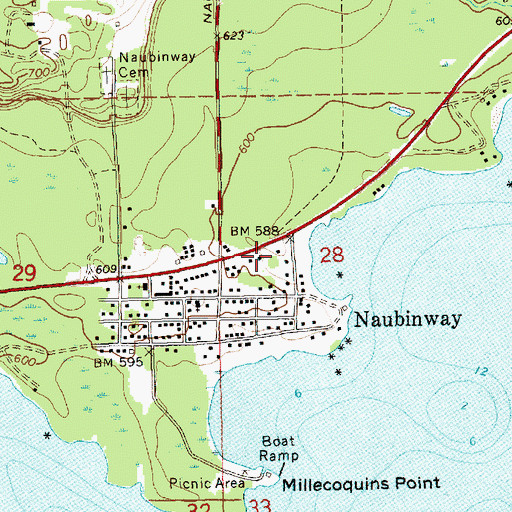 Topographic Map of Michigan Department of Natural Resources Naubinway Field Office, MI
