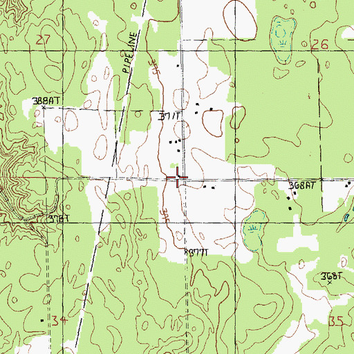 Topographic Map of Melrose Township Fire Department Station 2, MI