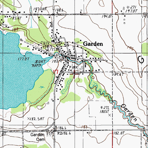 Topographic Map of Garden Township Volunteer Fire Department, MI