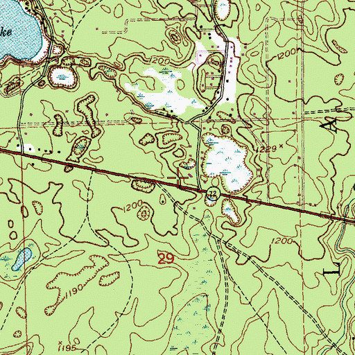 Topographic Map of Bear Lake Township Fire Department, MI