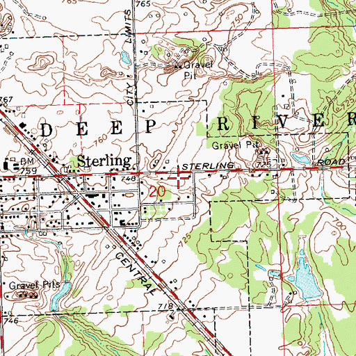 Topographic Map of Sterling Area Fire Department, MI