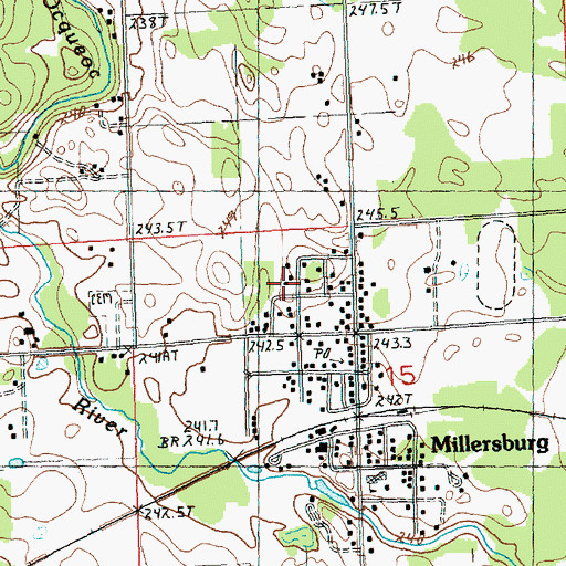 Topographic Map of Case Township Fire Department, MI