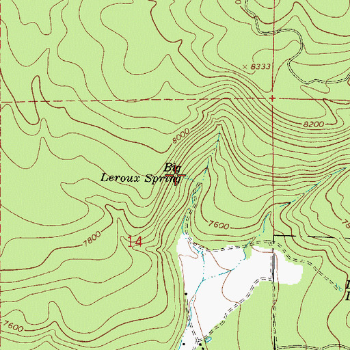 Topographic Map of Leroux Spring, AZ