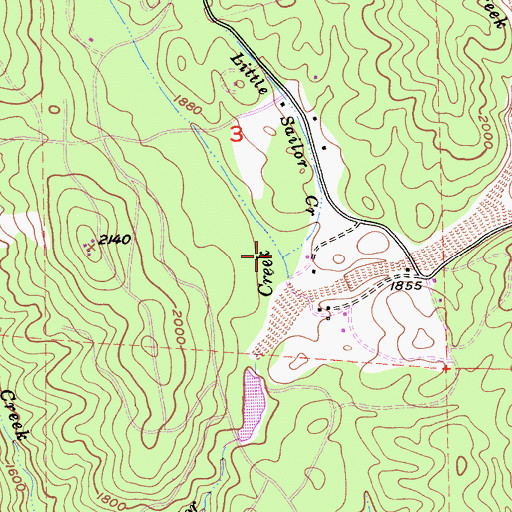 Topographic Map of Little Sailor Creek, CA