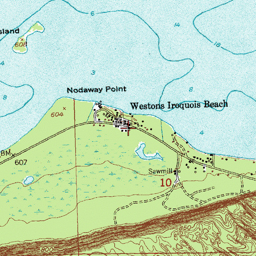 Topographic Map of Bay Mills Township Emergency Services Facility, MI