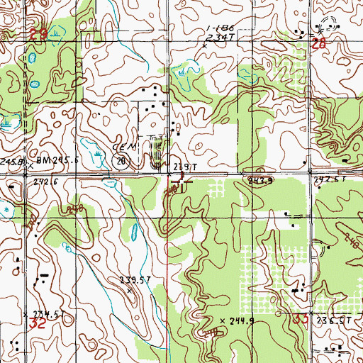 Topographic Map of Michigan Department of Natural Resources Oceana Field Office, MI