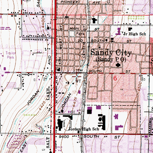 Topographic Map of Sandy City Fire Department Station 31, UT