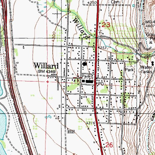Topographic Map of Willard City Fire Department and First Responders, UT