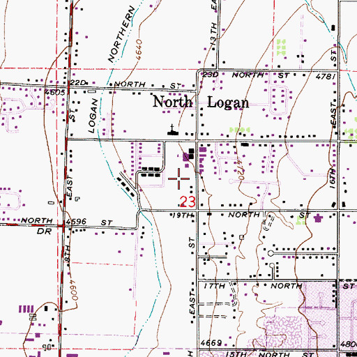 Topographic Map of North Logan Fire Department Station 120, UT