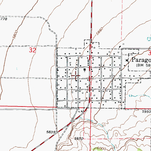 Topographic Map of Paragonah Volunteer Fire Department, UT