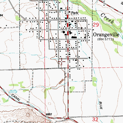 Topographic Map of Orangeville Fire Department, UT