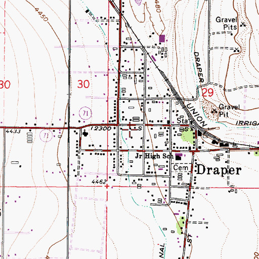 Topographic Map of Unified Fire Authority Fire Station 105, UT