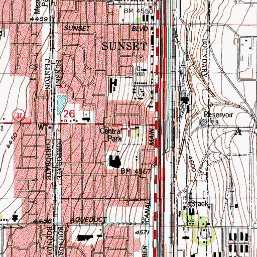 Topographic Map of Sunset Fire Department, UT