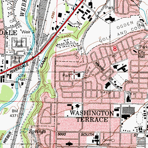 Topographic Map of Washington Terrace Fire Department Station 51, UT