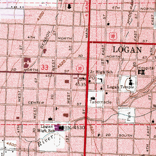 Topographic Map of Cache County Fire District Office, UT