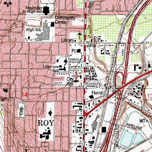 Topographic Map of Roy City Fire and Rescue Station 31, UT