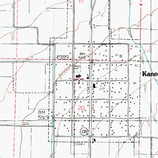 Topographic Map of Kanosh Volunteer Fire Department, UT