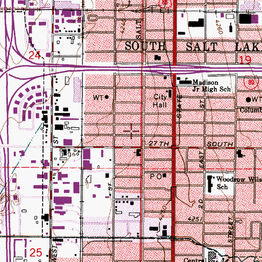 Topographic Map of South Salt Lake Fire Department Fire Station 41, UT