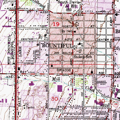 Topographic Map of South Davis Metro Fire Agency Station 81, UT