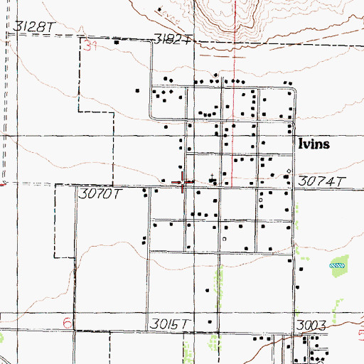 Topographic Map of Ivins City Fire Department, UT