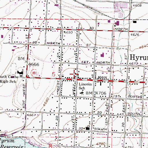 Topographic Map of Hyrum City Fire Department, UT