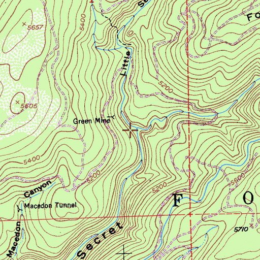 Topographic Map of Little Secret Canyon, CA