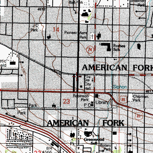 Topographic Map of American Fork Fire and Rescue Department, UT