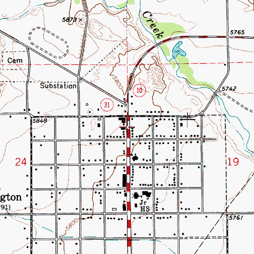 Topographic Map of Huntington Fire Department, UT