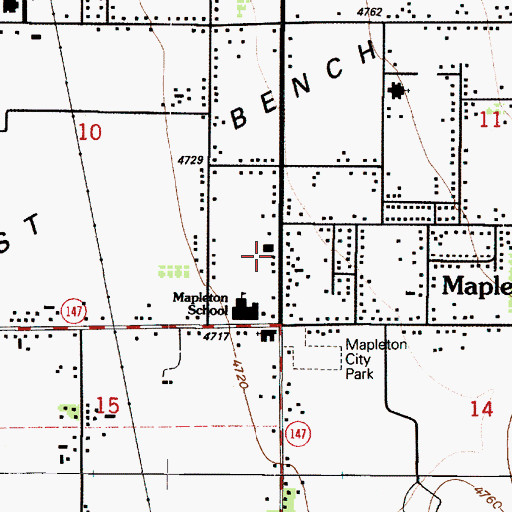 Topographic Map of Mapleton Fire Department, UT