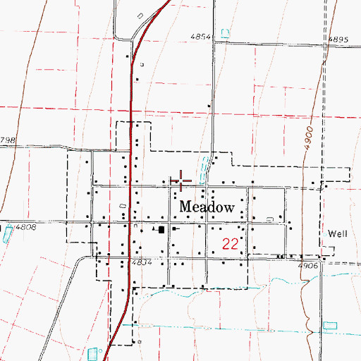 Topographic Map of Meadow Fire Department, UT