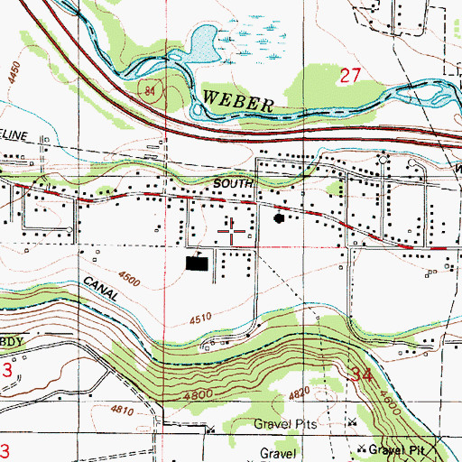 Topographic Map of South Weber City Fire Department, UT