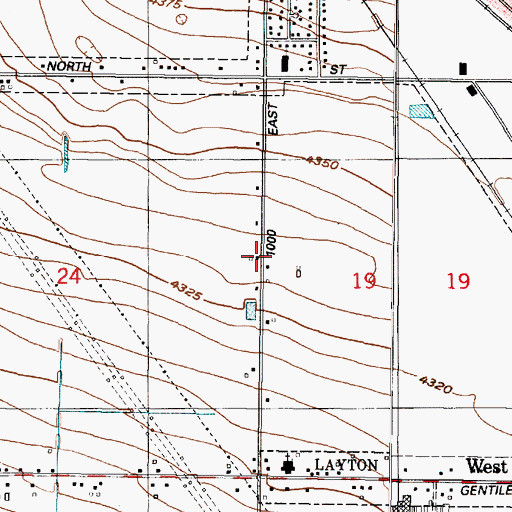Topographic Map of Layton City Fire Department Station 51, UT