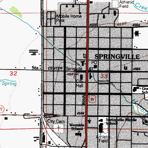 Topographic Map of Springville Fire and Rescue Station 41, UT