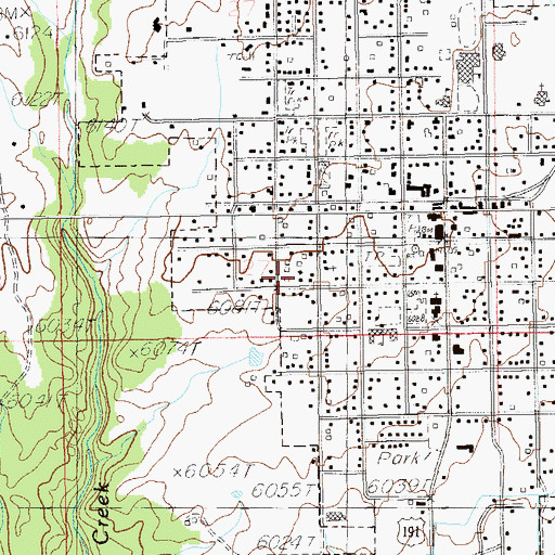 Topographic Map of Blanding Fire Department, UT