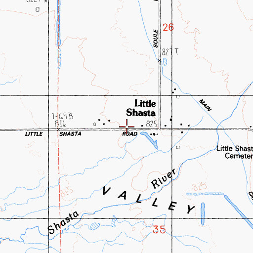 Topographic Map of Little Shasta, CA