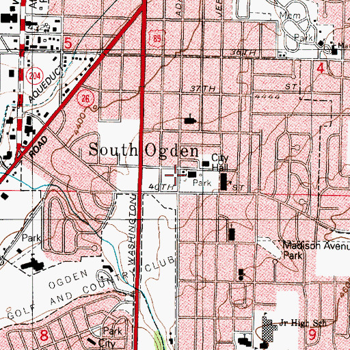 Topographic Map of South Ogden Fire Department Station 81, UT