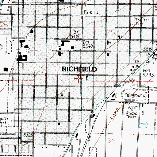 Topographic Map of Richfield Volunteer Fire Department, UT