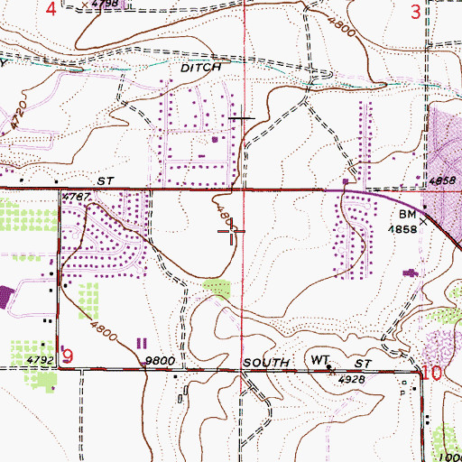 Topographic Map of Sandy City Fire Department Station 32, UT