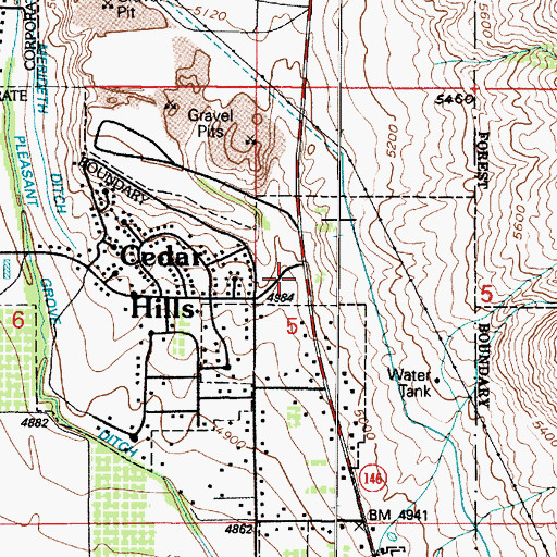 Topographic Map of Lone Peak Fire District Cedar Hills Station 203, UT