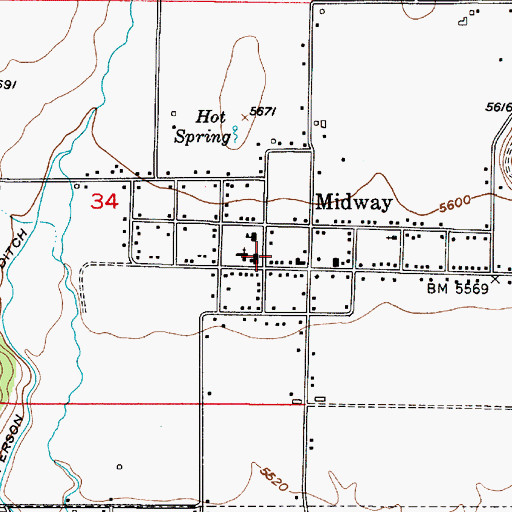 Topographic Map of Wasatch County Fire District Midway, UT