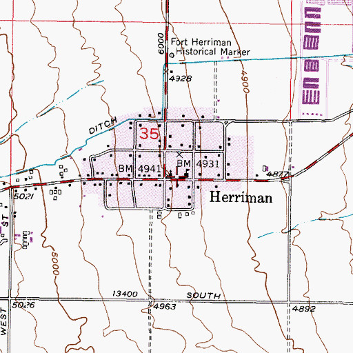 Topographic Map of Unified Fire Authority Herriman Fire Station 103, UT