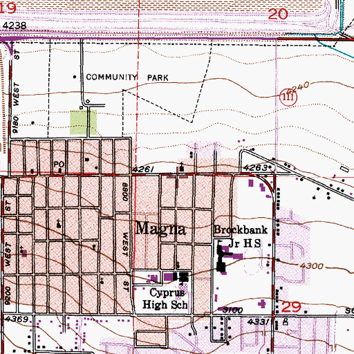 Topographic Map of Unified Fire Authority Fire Station 102 - Magna, UT