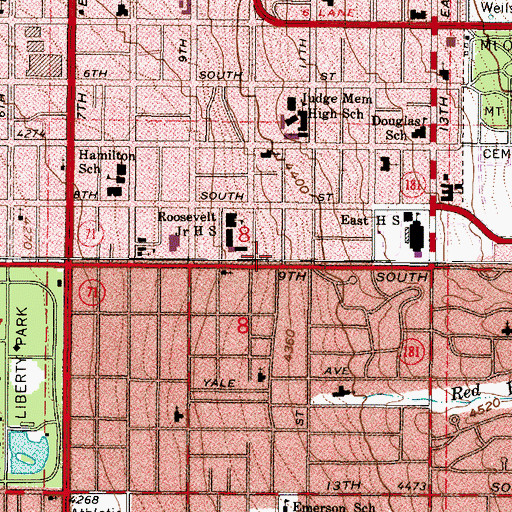Topographic Map of Salt Lake City Fire Department Fire Station 5, UT
