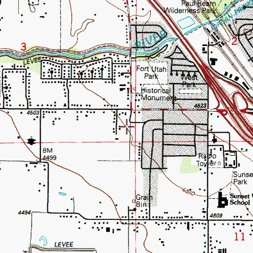 Topographic Map of Provo Fire and Rescue Station 24, UT