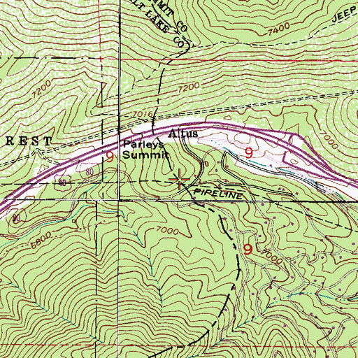 Topographic Map of Park City Fire District Station 32, UT