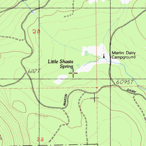 Topographic Map of Little Shasta Spring, CA