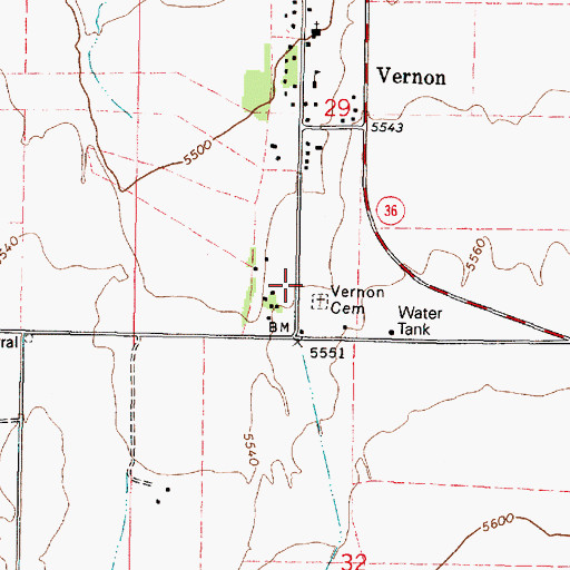 Topographic Map of Vernon Fire Department, UT